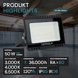 thumbnail of LUXULA LED Fluter LX400130 50 W 3000 K, 4000 K, 6000 K einstellbar in warm-, neutral- und kaltweiß (CCT) schwarz IP65