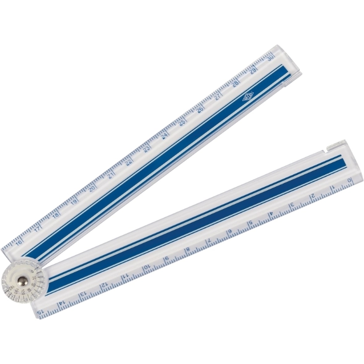Klapplineal mit Winkelskala Kunsstoff 30cm transparent