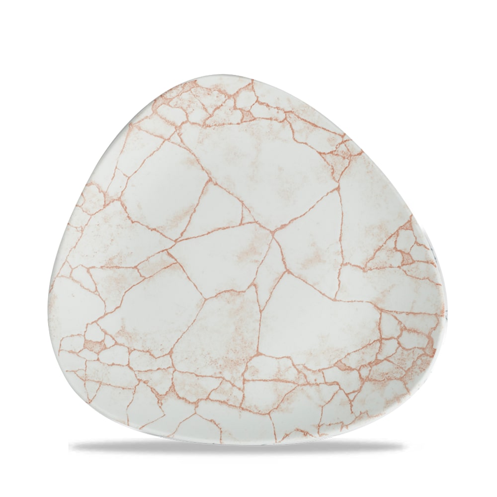 Churchill Super Vit Studio Prints Kintsugi Flache Dreieckige Teller 19,2 cm, 12 Stück, Koralle