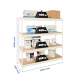 thumbnail of SimonRack Estante Industrial 2000x1800x600, 4 Prateleiras em Madeira, 400 kg por Nível, Estrutura em Aço, Branco/Madeira - Ecoforte