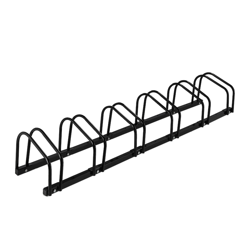 Relaxdays Fahrradstnder Boden, fr 6 Rder, bis 60 mm Reifenbreite,  Metall, Garage, Fahrrad-Aufstellstnder, schwarz | METRO