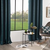 thumbnail of Lot de 2 Rideaux à  œillets Occultant Vert Feuille en relief 140 x 260 cm