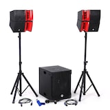 thumbnail of Pack Sonorisation DJ complet BM SONIC BMS15-HORN 1200W, Enceintes sat, Caisson 38cm USB/Bluetooth, Supports Câbles+Clé USB 32G