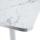 thumbnail of Tischplatte quadratisch weißer Marmor mit silberner Umrandung 60cm Montmartre - Oviala