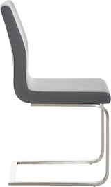 thumbnail of Décoshop26 - Set aus 2 Esszimmer-/Küchen-/Wartezimmerstühlen aus grauem PVC mit Kufengestell aus Edelstahl 10_0001597