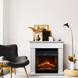 thumbnail of Camino elettrico caminetto da terra JEFFERSON in legno Bianco L 89,5 x H90,5 x P28