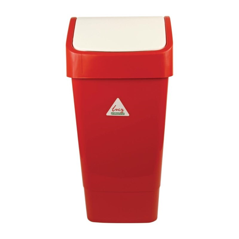 Papelera Syr con tapa basculante roja de 50 l