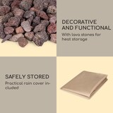 thumbnail of Crete Gas-Feuerstelle 13 kW Flüssiggas Edelstahl Hellgrauer Stein