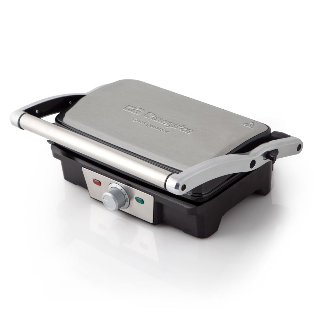 Orbegozo Grill- parrilla eléctrica  GR 3800, con placas abatibles 180°, superficie antiadherente, tapa basculante adaptable al grosor, 1500 W