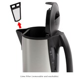 thumbnail of Clatronic WKS 3288 Hervidor Agua Eléctrico, 1,7L, Resistencia Oculta, Acero Inox., Inalámbrico, Apagado Automático, Blanco, 2200W