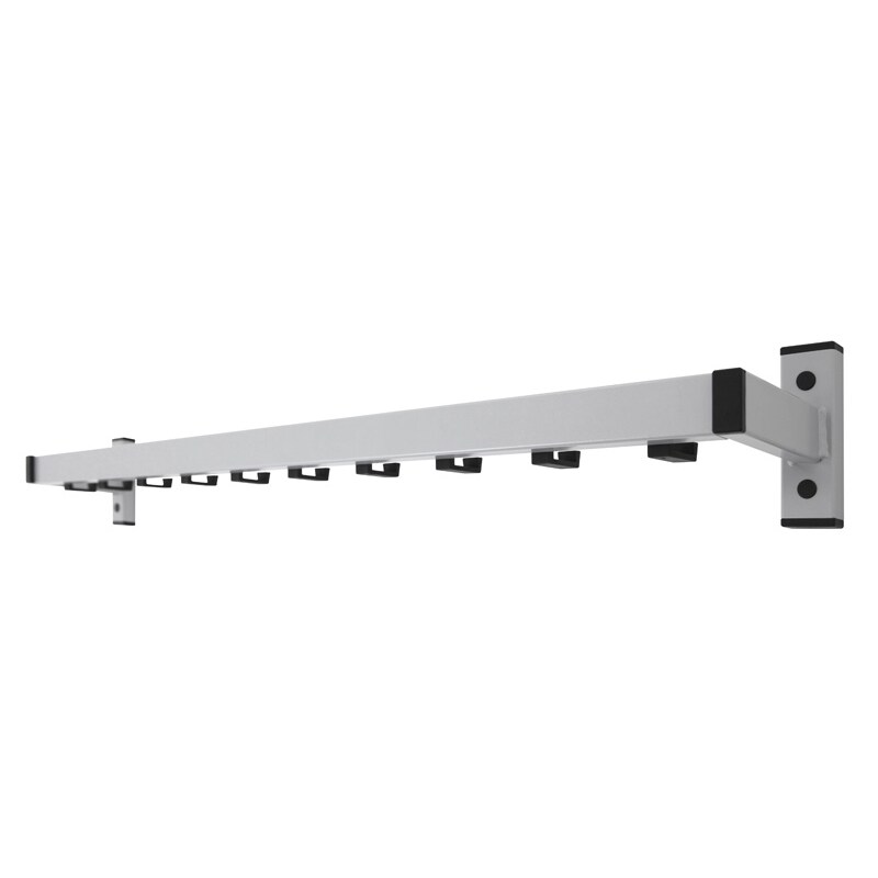PROREGAL Wandgarderobe mit 10 Haken | Grau