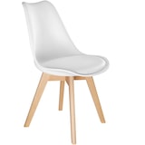 thumbnail of tectake Lot 2 chaises salle à manger style scandinave forme ergonomique blanc - 406096