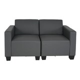 thumbnail of Modular 2-Sitzer Sofa Couch Lyon, Kunstleder ~ dunkelgrau