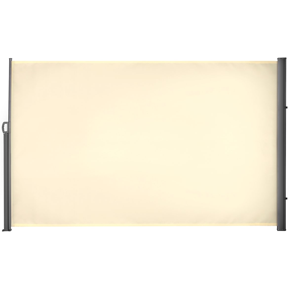 Outsunny toldo lateral retráctil 300x180 cm pantalla enrollable mampara de privacidad y protección solar para jardín balcón terraza
