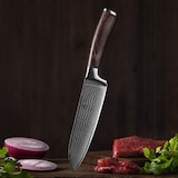 thumbnail of Wakoli EDIB Damast Santoku Messer I 17cm Klinge aus 67 Lagen Damaststahl I Pakkaholzgriff