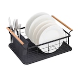 thumbnail of WellHome - Escurreplatos en Acero en color Negro con asas de madera 18,8x42,6x31cm