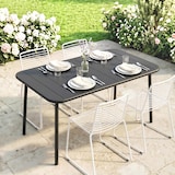 thumbnail of Outsunny Mesa de Jantar de Jardim Retangular 120x70x72 cm de Aço com Tampo com Ripas para 4 Pessoas, Cinzento