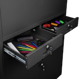 thumbnail of tectake Armoire métallique de classement avec 2 tiroirs 40 x 90 x 180 cm - noir - 402939