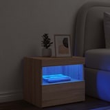 thumbnail of vidaXL Nachttisch mit LED-Leuchten Sonoma-Eiche 50x40x45 cm