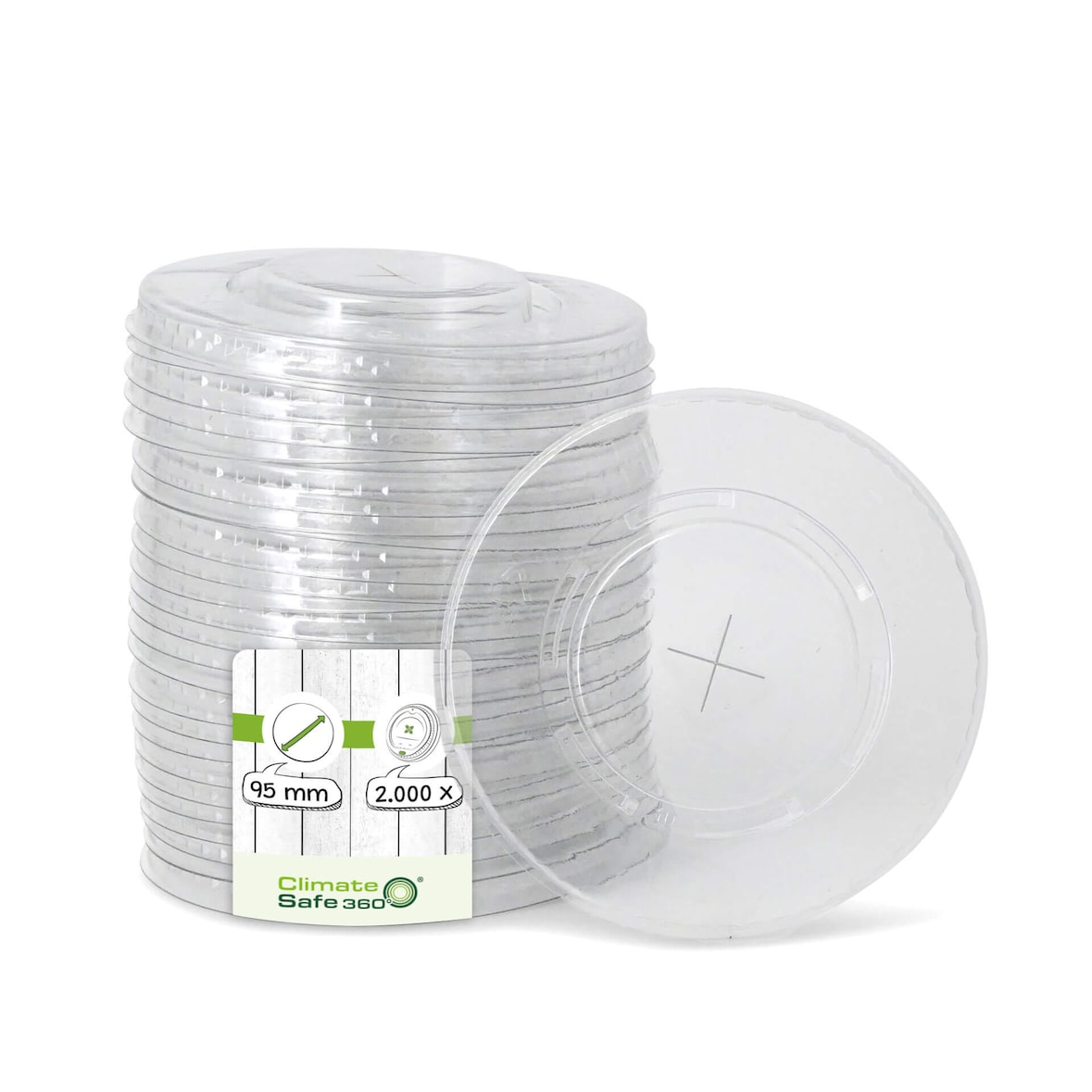 greenbox - PLA-Flachdeckel Ø 95 mm, Halmkreuz, 2000 St.