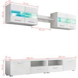 thumbnail of VidaXL 5-delig TV wandmeubel met LED verlichting in hoogglans wit