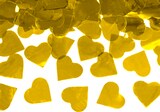 Goldene Herzkonfetti.