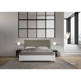 thumbnail of Letto contenitore 160x200 struttura bianco frassino testata similpelle cappuccino Burmy