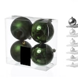 thumbnail of Christbaumkugeln Weihnachtskugeln bruchfest 10cm grün 4er Set