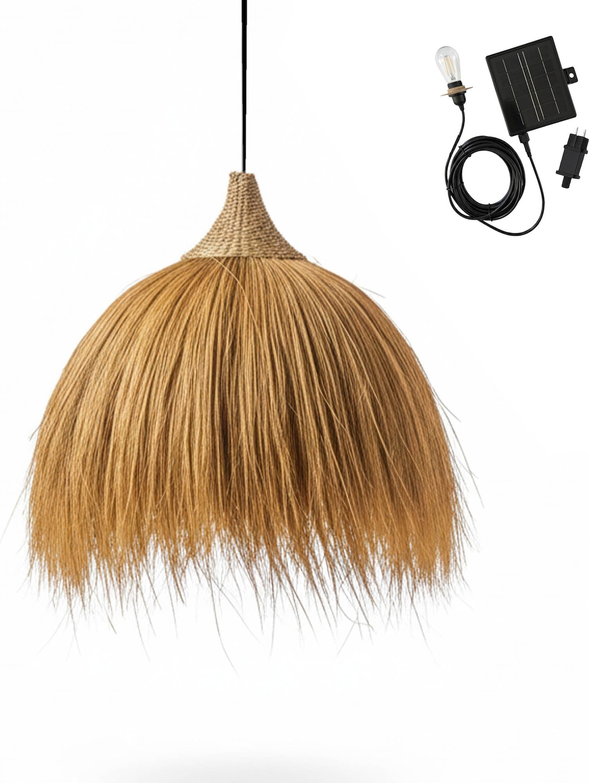 Lumisky MASAI Solar-Pendelleuchte D60CM 5M Rayungs Kraut Beige