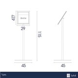 thumbnail of Danieli - Bacheca Magnetica con LED a Leggio con Anta Chiusura a Libro con Chiave da Terra - Bacheca per esterno Finitura Silver (1x A4 Luminosa)