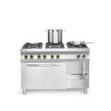 thumbnail of HENDI Gasfornuis Kitchen Line 6-pits met convectieoven GN 1/1, Kitchen Line, 230V/3000W, 28,5kW, 1200x722x(H)900mm