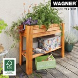 thumbnail of WAGNER GreenFAMILY Hochbeet GreenBOX Light - 70 x 83 x 34,5 cm, Massivholz kastanie, Regalboden&Pflanztasche - 25028001