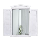 thumbnail of Wandspiegel Badspiegel Badezimmer Spiegelfenster mit Fensterläden, 71x46x5cm ~ shabby weiß