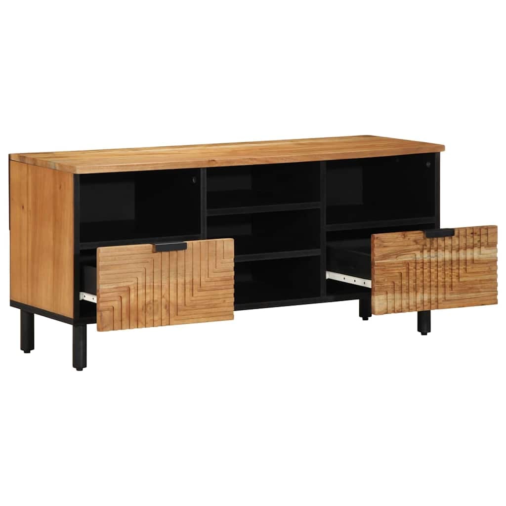 vidaXL TV-Schrank mit Regal Braun 100 x 33.5 x 46 cm Massivholz Akazie