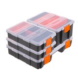 thumbnail of Relaxdays Sortierbox, 4er Set, 3 Größen, 49 Fächer, Kunststoff, Aufbewahrung Kleinteile, Sortimentsbox, schwarz/orange