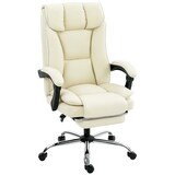 thumbnail of HOMCOM silla de escritorio giratoria con reposapiés, con respaldo reclinable, acolchado grueso, tapizada en cuero sintético, altura ajustable