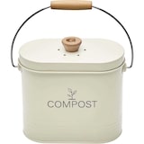 thumbnail of Composteur de cuisine ovale en métal avec filtre Crème - 3 litres Guillouard