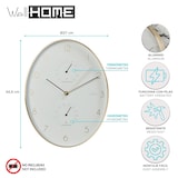 thumbnail of WellHome - Relógio de parede de alumínio com detalhes dourados, termômetro e higrômetro 34,5x27,1 cm