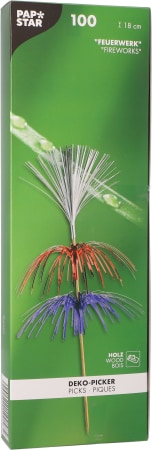 thumbnail of PAPSTAR 1000 Deko-Picker 18 cm farbig sortiert "Feuerwerk" 3-lagig
