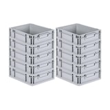 thumbnail of PROREGAL SuperSparSet 10x Eurobox NextGen Economy mit Scharnierdeckel & blauen Verschlüssen, Griffe zu, HxBxT 12x30x40cm, 11L, Eurobehälter, Box