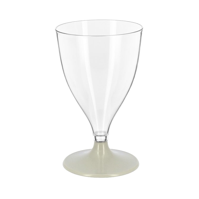 MONOUSO - Mehrweg Durable Weinglas aus PS Fuß Grau 200ml 2-teilig (48 Stück)