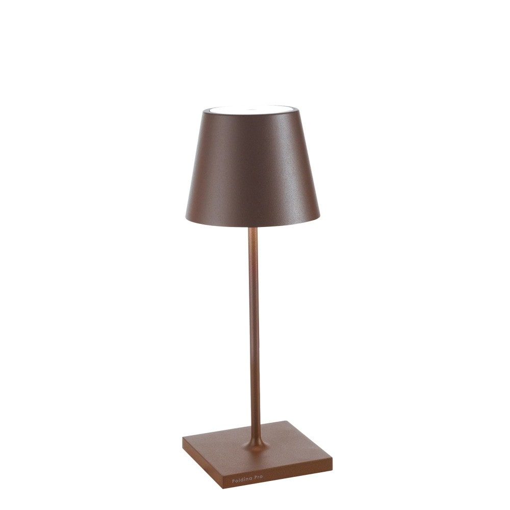 Poldina Pro Mini Corten LED tafellamp, oplaadbaar en dimbaar met batterijduur tot 12 uur