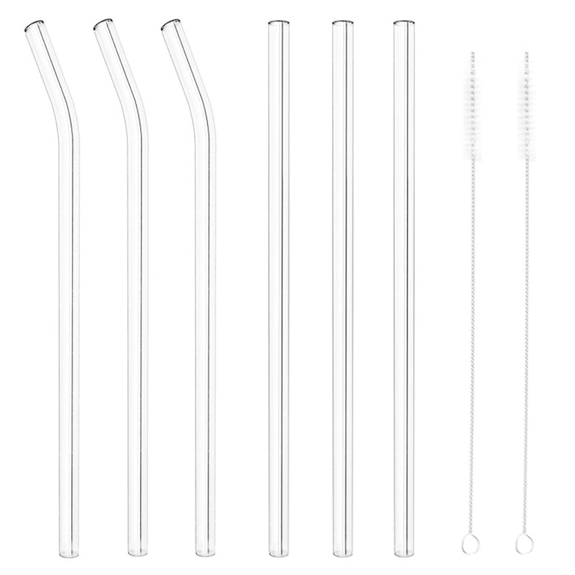 Set 6 Cannucce, 2 Scovolini Mm 8X215 3 Cannucce Diritte, 3 Curve Vetro