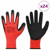 thumbnail of vidaXL Werkhandschoenen 24 pcs Rood en Zwart 8 / m Latexcoating