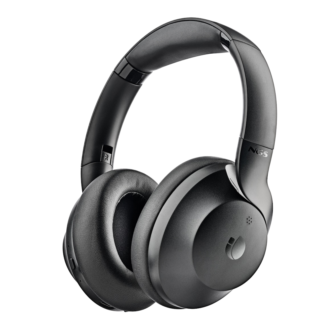 NGS Artica Shake - Auriculares Inalámbricos con Cancelación de Ruidos (ANC) de Diadema con Micrófono Integrado, Estuche de viaje incluido, Negro