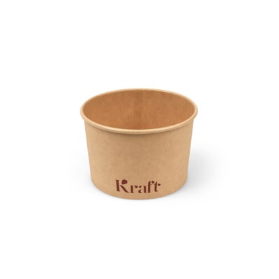 Kraft, Foodcontainers 230 ml, karton Ø 9,2 x 6 cm bruin "Kraft"