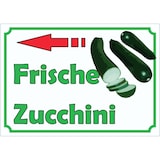thumbnail of Frische Zucchini Werbeaufkleber mit Pfeil nach links Hofladen Verkaufsförderung A3 (297x420mm)