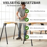 thumbnail of 2x Arbeitsbock klappbar bis 1000 kg Stahl pulverbeschichtet gelb schwarz Gerüstbock Unterstellbock