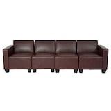 thumbnail of Modular 4-Sitzer Sofa Couch Lyon, Kunstleder ~ rot-braun