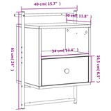 thumbnail of vidaXL Wand-Nachttisch Braun Eiche 40x30x61 cm Holzwerkstoff